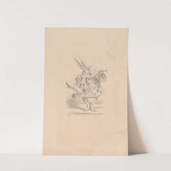 Drawing of the White Rabbit as a herald by Sir John Tenniel