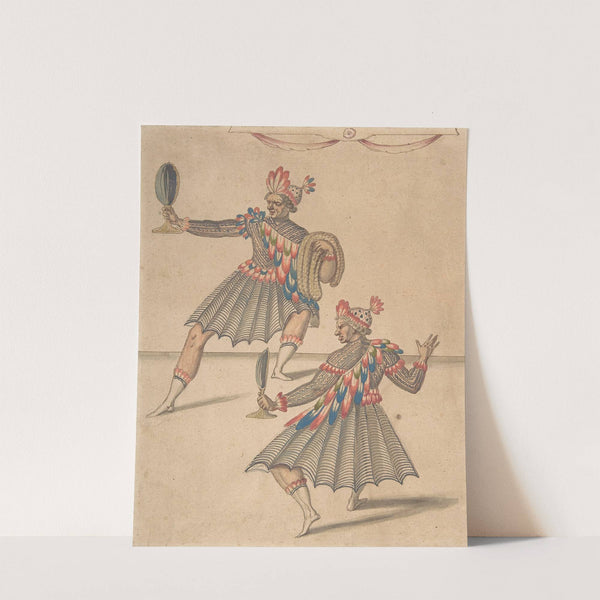 Drawing of Two 'Americans' for Ballet de la Douairière de Billebahaut by Daniel Rabel
