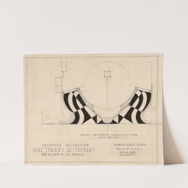 Drawings for proposed decorations of Mike Lyman's Restaurant by Winold Reiss
