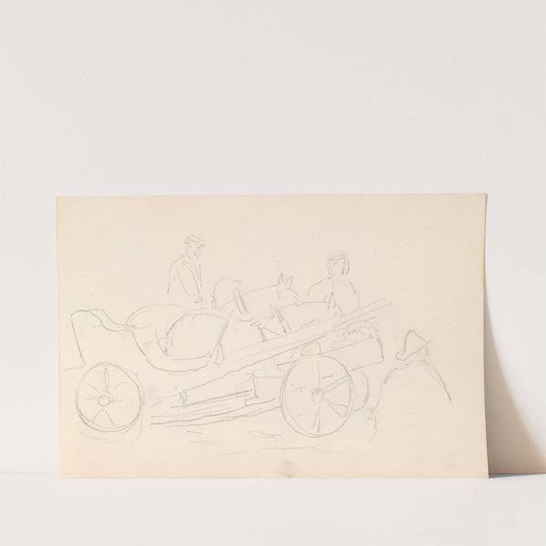 Drawings of carriages and figures (Probably 1859 or 1860) by Adolph Tidemand