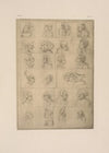 Drawings of grotesque heads