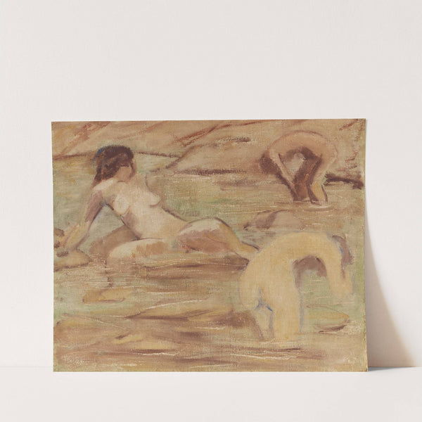 Drei badende Mädchen by Otto Mueller