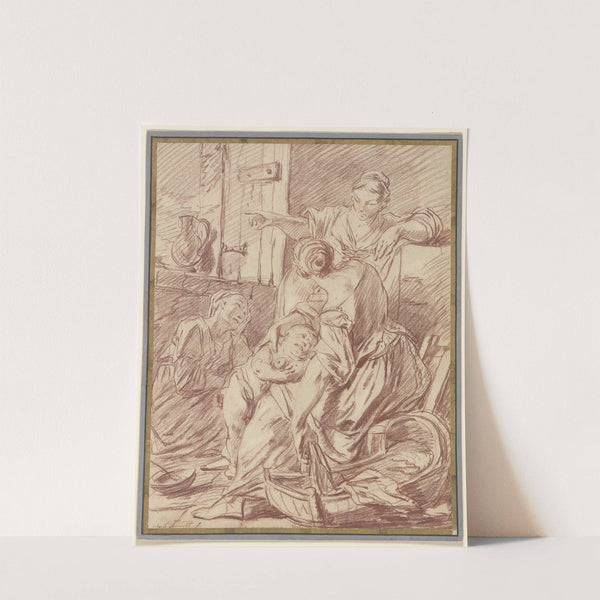 Drei Frauen bei einem Kinde beschäftigt by Charles Parrocel