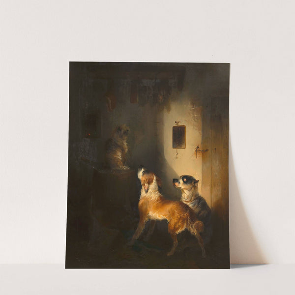 Drei Hunde in einer Fleischkammer (1861) by Carl Pischinger