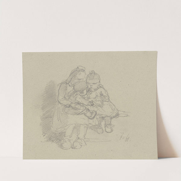 Drei Kinder in Schwälmer Tracht by Jacob Happ