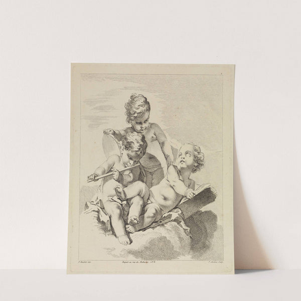 Drei Kinder mit Querflöte und Tamburin by Pierre-Alexandre Aveline