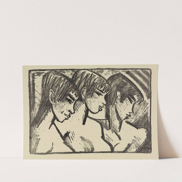 Drei Mädchen im Profil by Otto Mueller