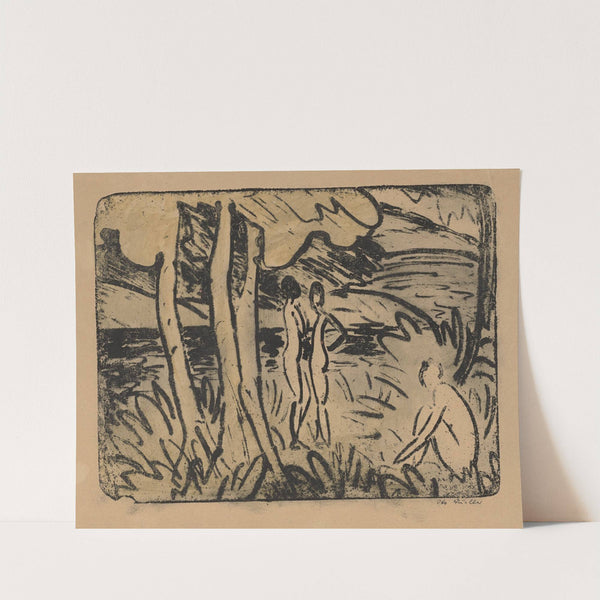 Drei Mädchen im Wald by Otto Mueller