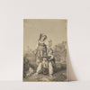Drei Pferdchen spielende italienische Kinder by Johann Baptist Kirner