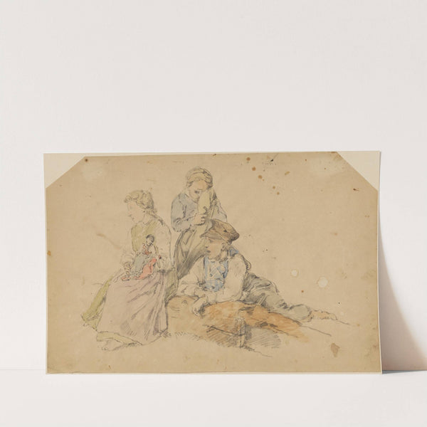 Drei Schwarzwälder Bauernkinder by Johann Baptist Kirner