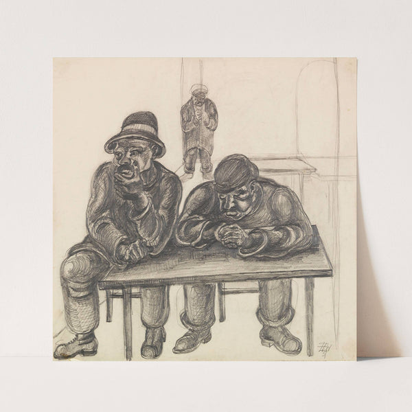 Drei Wartemänner (1931) by Elfriede Lohse-Wächtler