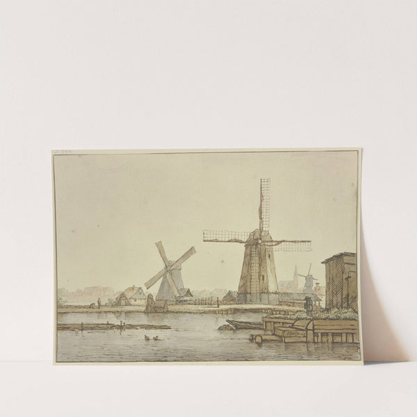 Drei Windmühlen bei Amsterdam by Anthonie van Borssom