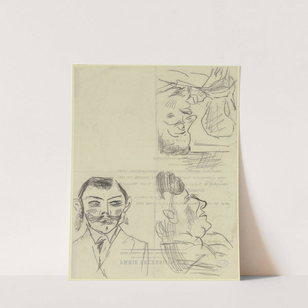 Drei Zeichnungen mit Männerköpfen (1920) by Max Beckmann