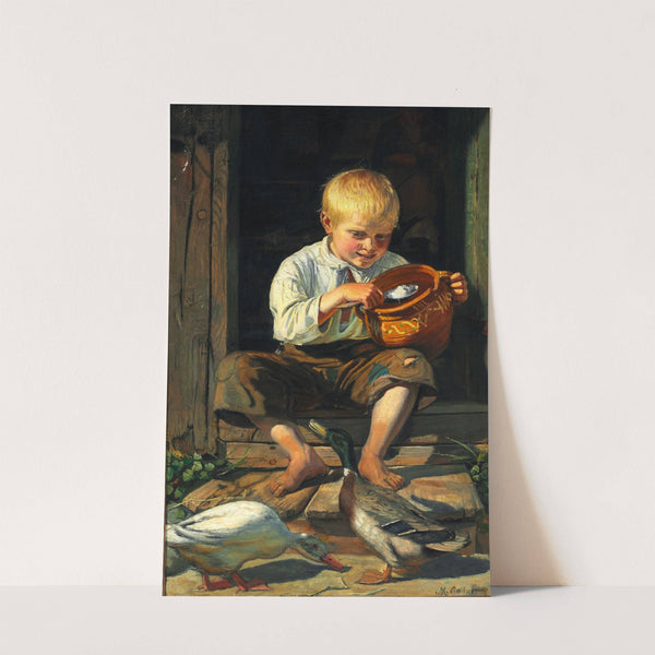 Dreng fodrer ænder (1879) by Michael Ancher