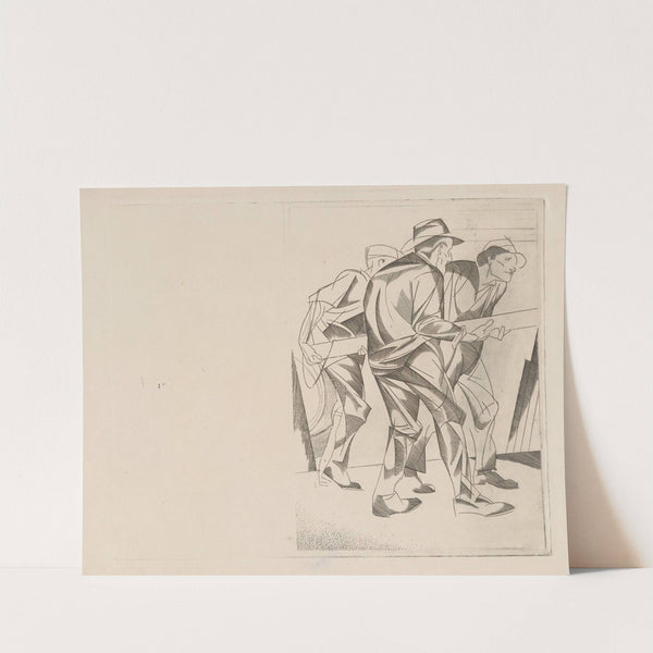 Drie arbeiders dragen een balk by Johannes Josephus Aarts