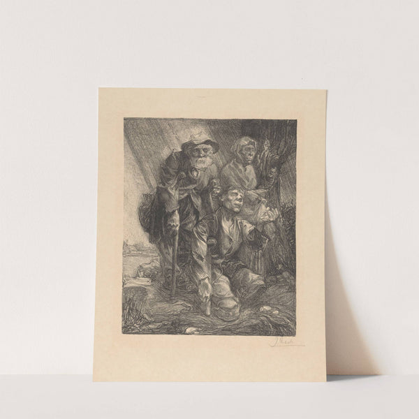 Drie bedelaars bij een boom by Johannes Josephus Aarts