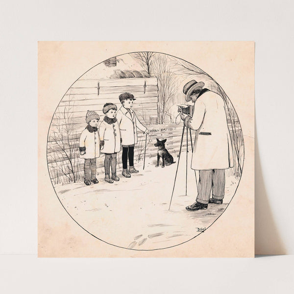 Drie broers poseren voor een foto (1924) by D. Viel