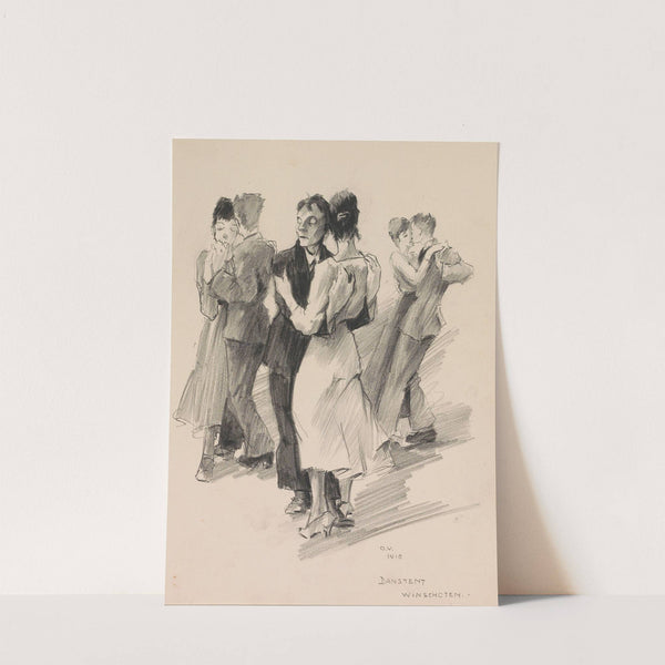 Drie dansende paren in een danstent te Winschoten (1918) by Otto Verhagen