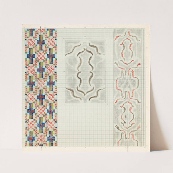 Drie decoratieve ontwerpen by Carel Adolph Lion Cachet