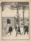 Drie jongens in de sneeuw