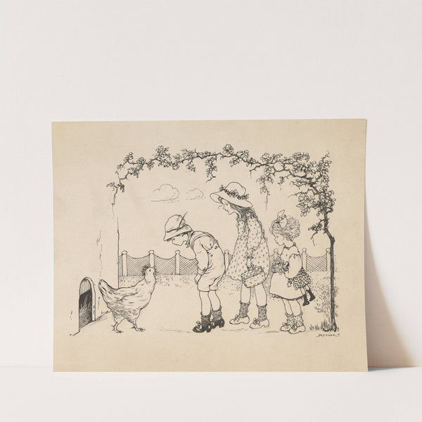 Drie kinderen in een kippenhok by Nelly Spoor