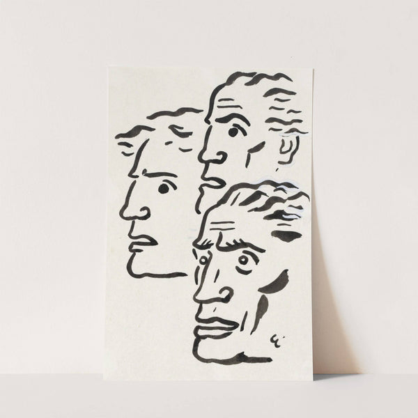 Drie mannenkoppen (1891) by Leo Gestel