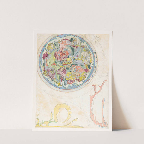 Drie ontwerpen voor aardewerkdecoratie voor schotel by Theo Colenbrander