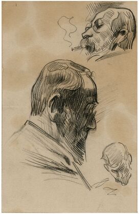 Drie studies van dezelfde kop