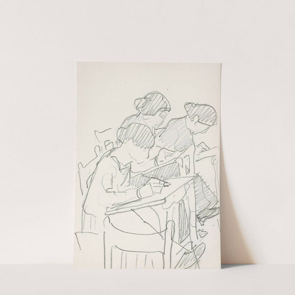 Drie vrouwen in een tekenklas by Reijer Stolk