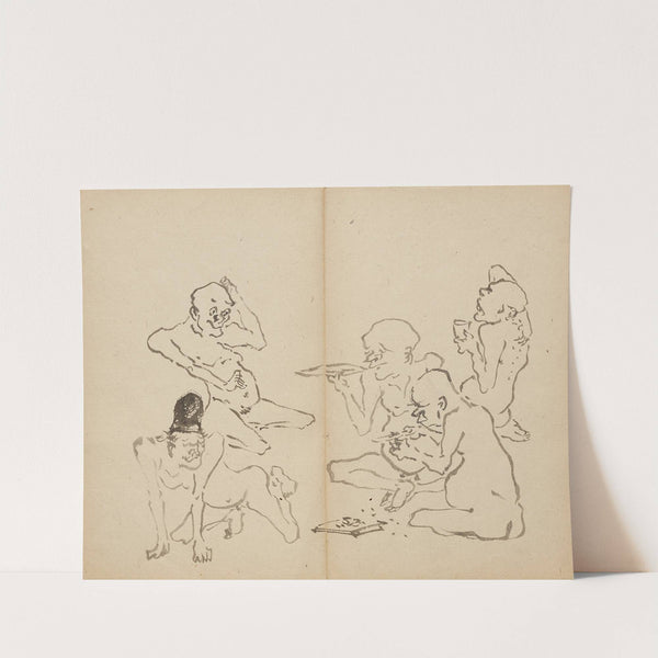 Drinking Party (1800s) by Kawanabe Kyōsai