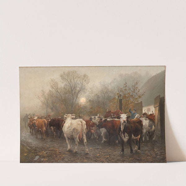 Driving Cows out of the Cowhouse by Otto Bache