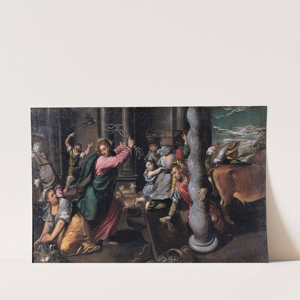 Driving of the merchants from the temple by Scarsellino