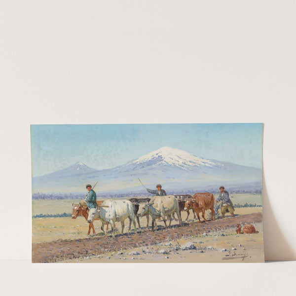 Driving oxen, Mount Ararat by Richard Karlovich Zommer