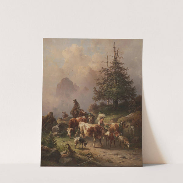 Driving the Cattle down from the Alpine Pastures by Edmund Mahlknecht