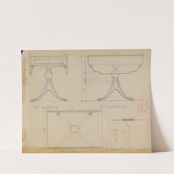 Drop Leaf, Pedestal Table by Arthur Johnson