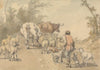 Drove of Sheep and Cows