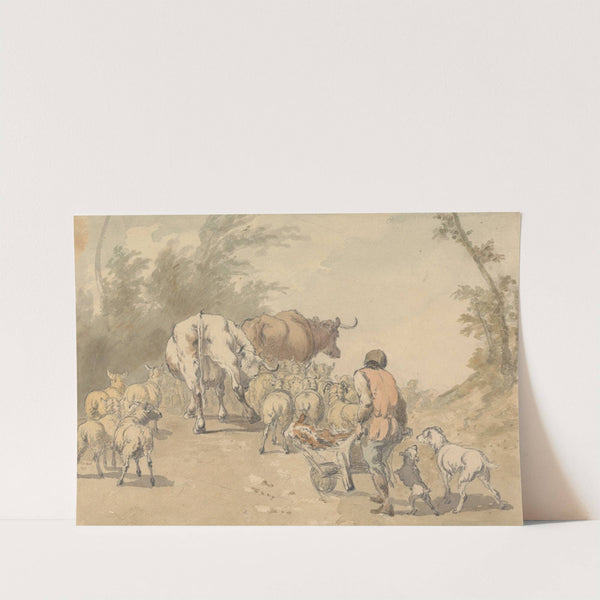 Drove of Sheep and Cows by Robert Hills