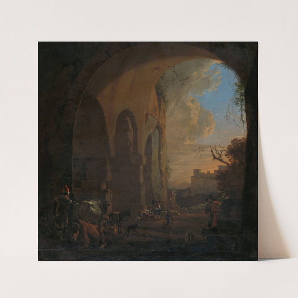 Drovers with Cattle under an Arch of the Colosseum in Rome by Jan Asselijn
