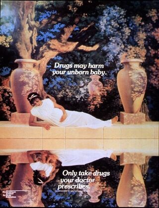 Drugs may harm your unborn baby, only take drugs your doctor prescribes — size preview