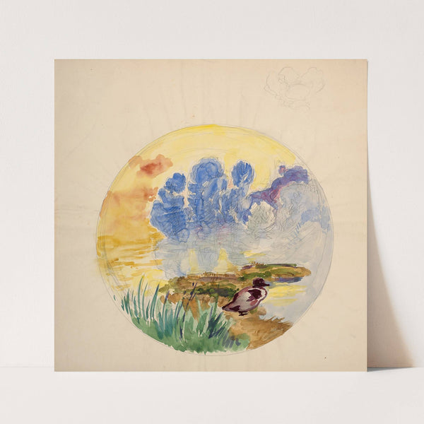 Duck by the water by Félix Bracquemond