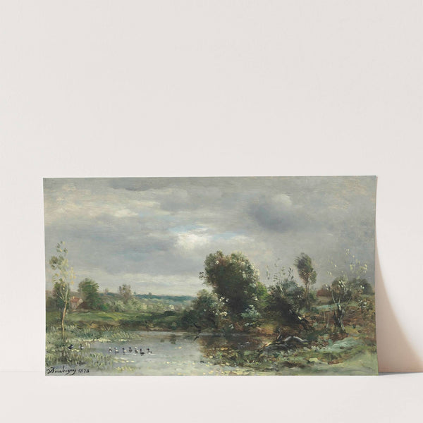 Ducklings On A Lake (1873) by Charles François Daubigny