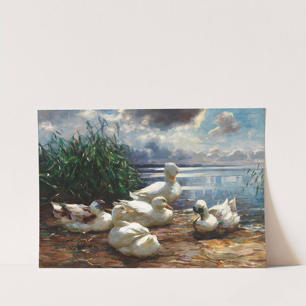 Ducks on Lake Chiemsee in a Brewing Storm by Alexander Koester