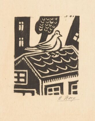 Duif op dak (ca. 1912-1931)
