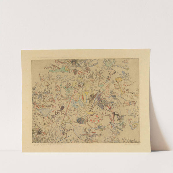 Duivels rossen engelen en aartsengelen af by James Ensor