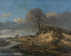 Dune landscape with a sand road along a river