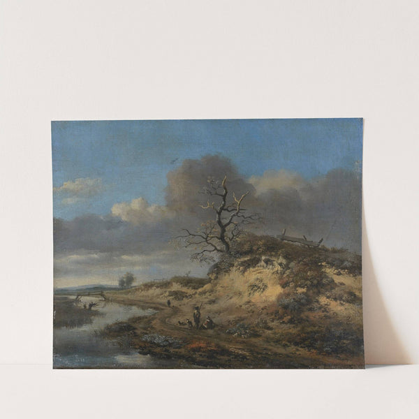 Dune landscape with a sand road along a river by Jan Wijnants