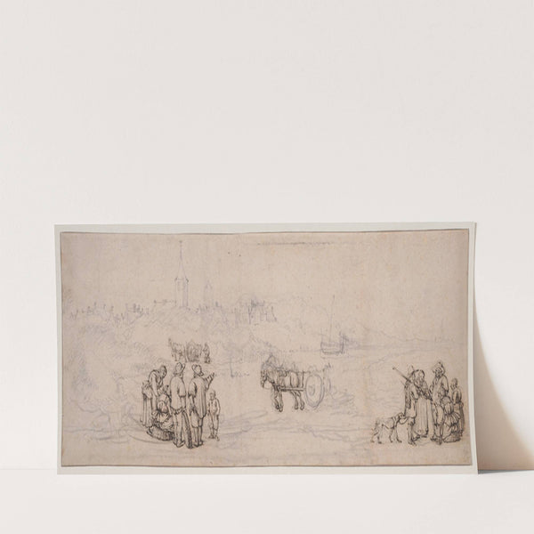 Dune Scene with Peasant Figures (mid-1650s) by Willem van de Velde the Elder