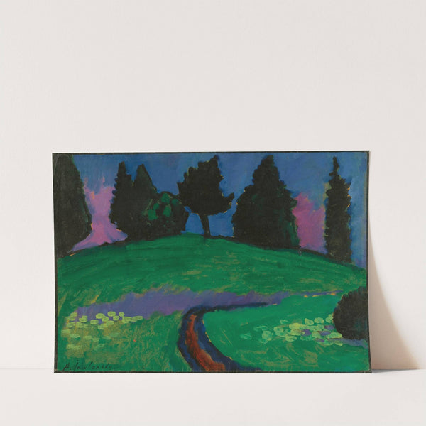 Dunkle Bäume über Grünem Hang (Dark Trees Over Green Slope) (1910) by Alexej von Jawlensky