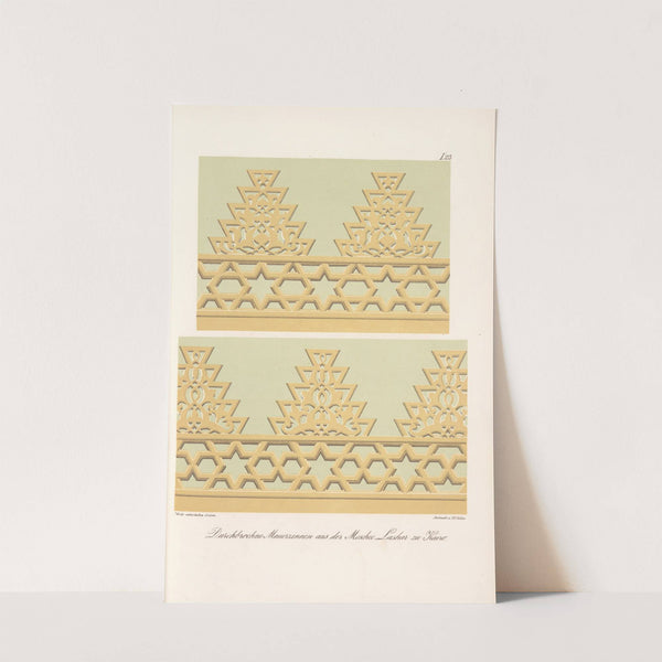 Durchbrochne Mauerzinnen aus den Moscheen Lashar und Akma zu Kairo 2 by Friedrich Maximilian Hessemer