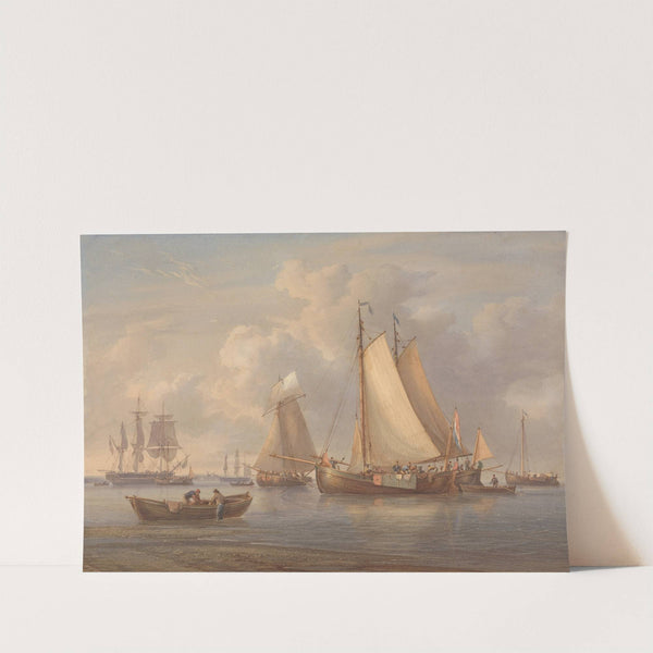 Dutch Fishing Boats at Anchor in an Estuary by William Joy